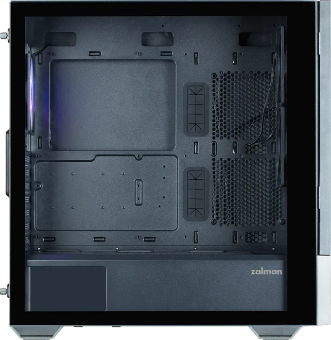 Zalman Z10 DS, schwarz, Display, Glasfenster