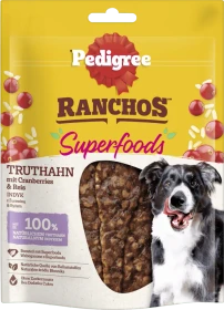 Pedigree Ranchos, Superfoods Truthahn, mit Cranberries & Reis, 70g