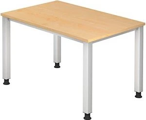 Hammerbacher Ergonomic Plus Q-Serie VQS12/3 Schreibtisch 120x80cm Ahorn/silber