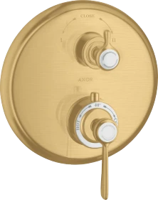 Hansgrohe Axor Montreux Thermostat Unterputz mit Hebelgriff und Ab- und Umstellventil brushed gold optic