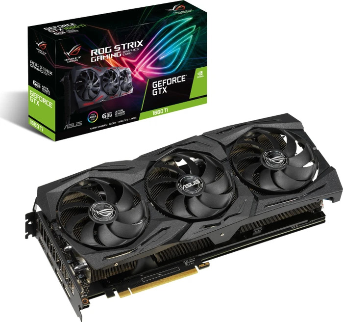ASUS ROG Strix GeForce GTX 1660 Ti, ROG-STRIX-GTX1660TI-6G-GAMING, 6GB GDDR6, 2x HDMI, 2x DP