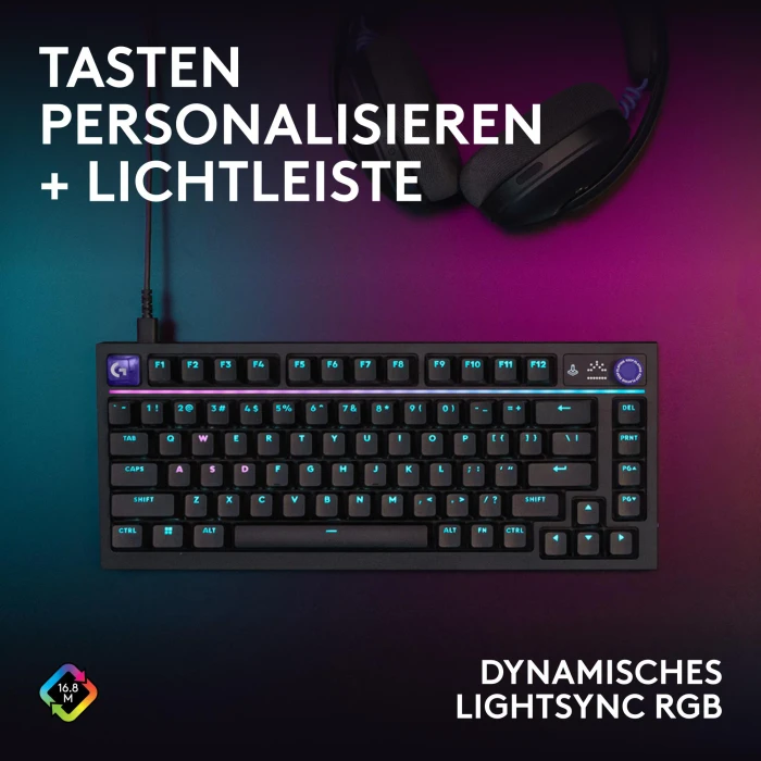 Logitech G316 X 75, schwarz, Tactile Switch, USB, DE