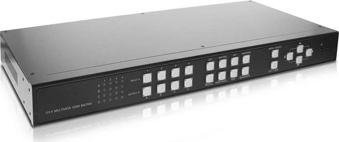 InLine HDMI 4x4 Multi View Matrix Videowand Switch, 4 Eingänge auf 4 Ausgänge FullHD (57830I)