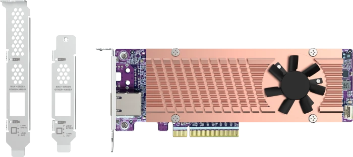 QNAP Dual M.2 2280 Netzwerkadapter mit NVMe, PCIe 4.0 x8, 1x 10GBase-T