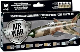 Vallejo Model Air Air War Color Series Soviet/Russian Colors MiG-21 Fishbed from Cold War to 90's Farbset, 8-tlg.
