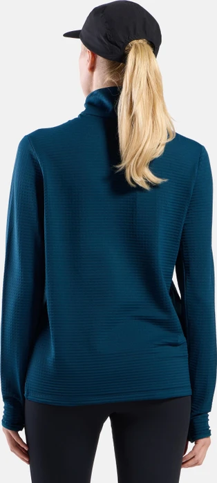Odlo Essentials Thermal Half Zip Laufshirt langarm reflecting pond (Damen)