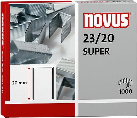 Novus SUPER Heftklammern, 23/20, verzinkt, 1000 Stück
