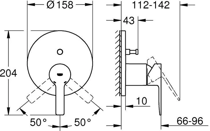 Grohe Lineare Einhand-Wannenbatterie chrom