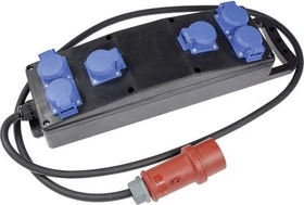 as-Schwabe Vollgummi Steckdosenleiste S2, 2m, 6-fach, 2m