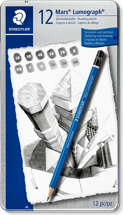 Staedtler Mars Lumograph 100 Bleistift sortiert, 12er-Set