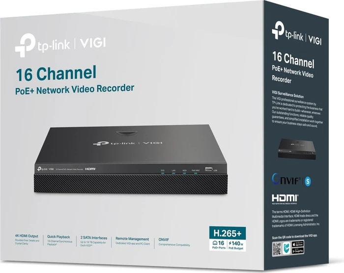 TP-Link VIGI NVR2016H-16MP 16-Kanal, Netzwerk-Videorecorder