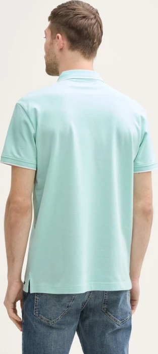 Tom Tailor Piqué mit Stretch Poloshirt kurzarm mint white two tone pique (Herren)