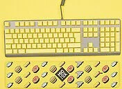 Mionix Keycap Set French Fries für Mionix Wei, gelb, 117 Tasten, ISO-DE