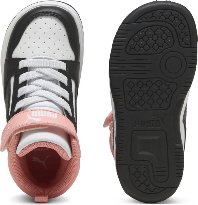 Puma Rebound V6 Mid puma white/strong gray/pink fruit (Junior)