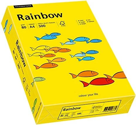 Rainbow Kopierpapier COLOURED PAPER intensivgelb DIN A4 80 g/qm 500 Blatt