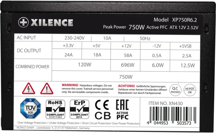 Xilence Performance C+ Serie XP750R6.2 750W, ATX 2.52