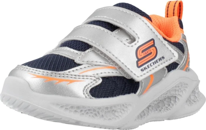 Skechers S-Lights Meteor Lights Glow Spike silber/orange (Junior)