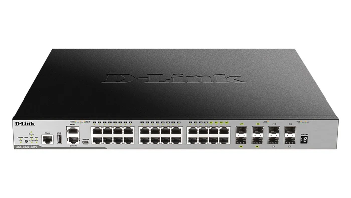 D-Link DGS-3630 Rackmount Gigabit Managed Switch, 20x RJ-45, 4x RJ-45/SFP, 4x SFP+, 370W PoE+