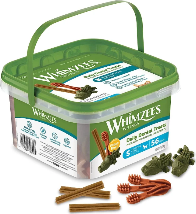 Whimzees Daily Dental Treats, Vielfaltsbox, S, 56 Stück