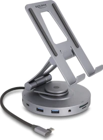 DeLOCK Tablet und Notebook Dockingstation 4K mit integrierter Halterung, USB-C 3.0 [Buchse] (88017)