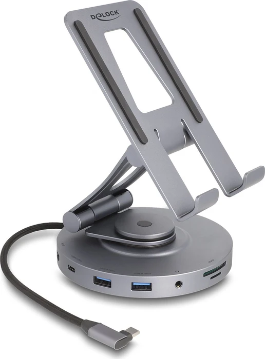 DeLOCK Tablet und Notebook Dockingstation 4K mit integrierter Halterung, USB-C 3.0 [Buchse]