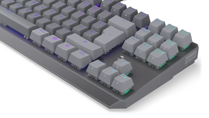 Endorfy Thock V2 TKL, PBT, grau, LEDs RGB, hot-swap, Endorfy RED, USB, DE