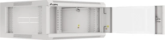 Lanberg WFFA Series 19" Rack Wandschrank 4HE, hängend, Flatpack, Glastür, IP20, RAL 7035, 600mm tief
