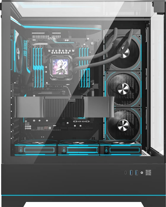 DarkFlash DY450L Pro Black, Glasfenster