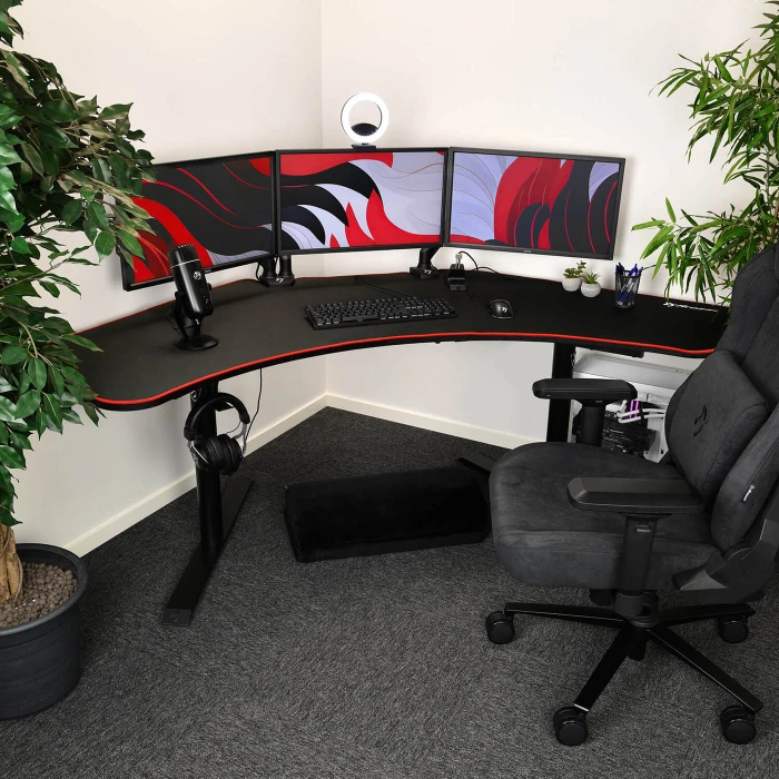 Arozzi Arena Angelo Gaming Eckschreibtisch 225x71cm Black-Red