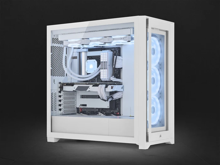Corsair iCue 5000X RGB QL Edition, weiß, Glasfenster