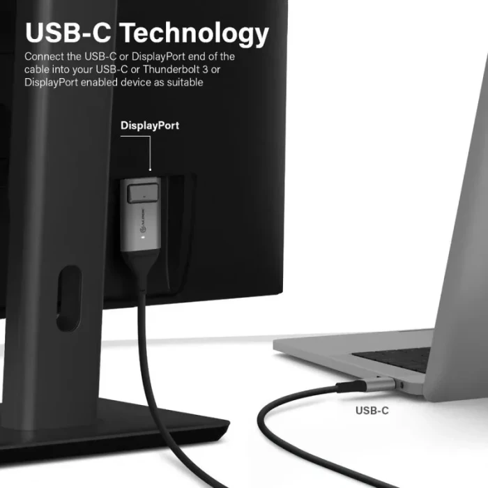 Alogic USB-C [Stecker] auf DisplayPort [Stecker] Adapterkabel, 1m
