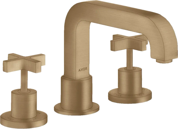 Hansgrohe Axor Citterio 3-Loch Wannenrandarmatur mit Kreuzgriffen brushed bronze