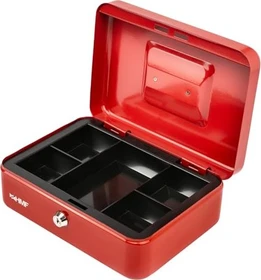 HMF 10125 Geldkassette, rot, Schlüsselschloss