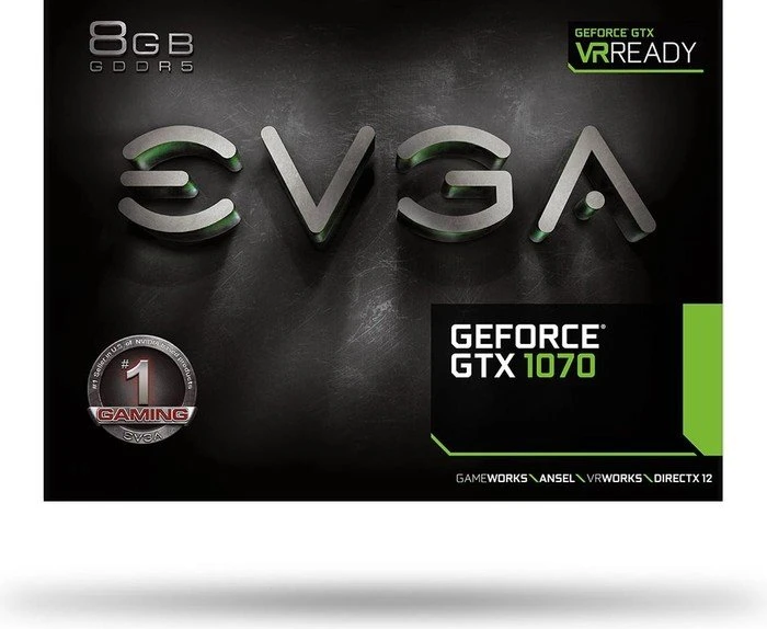 EVGA GeForce GTX 1070 Gaming, 8GB GDDR5, DVI, HDMI, 3x DP