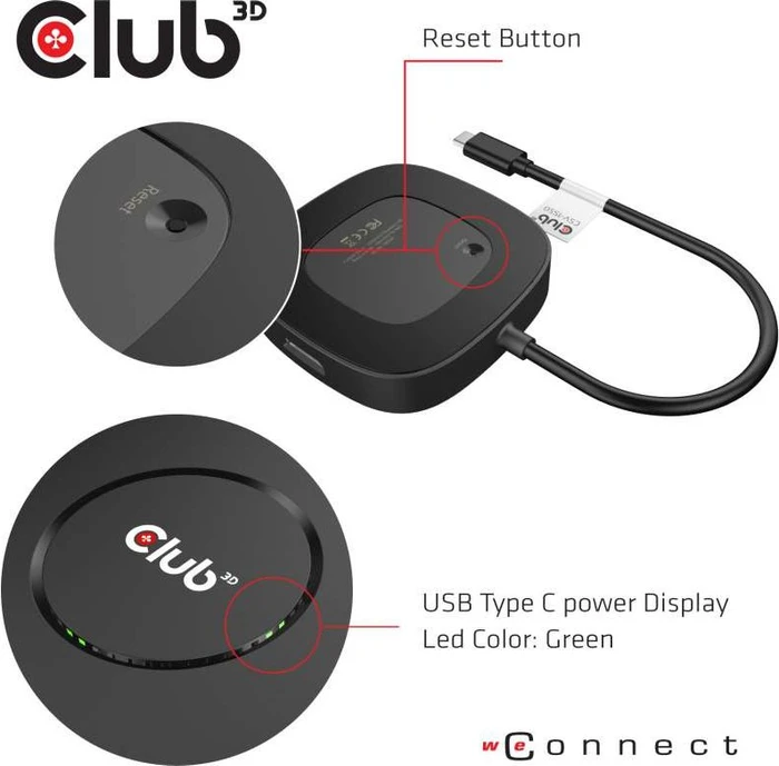 Club 3D Multi Stream Transport MST Hub, USB-C 3.0 auf 3x DisplayPort 1.4 Adapter