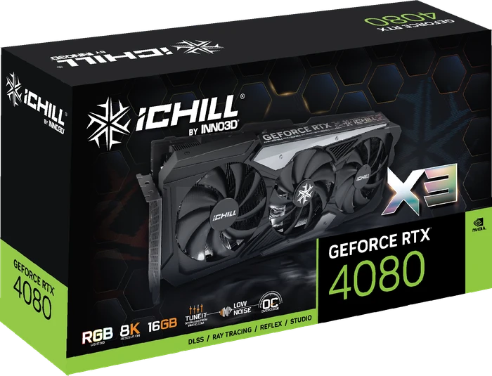 INNO3D GeForce RTX 4080 iCHILL X3, 16GB GDDR6X, HDMI, 3x DP