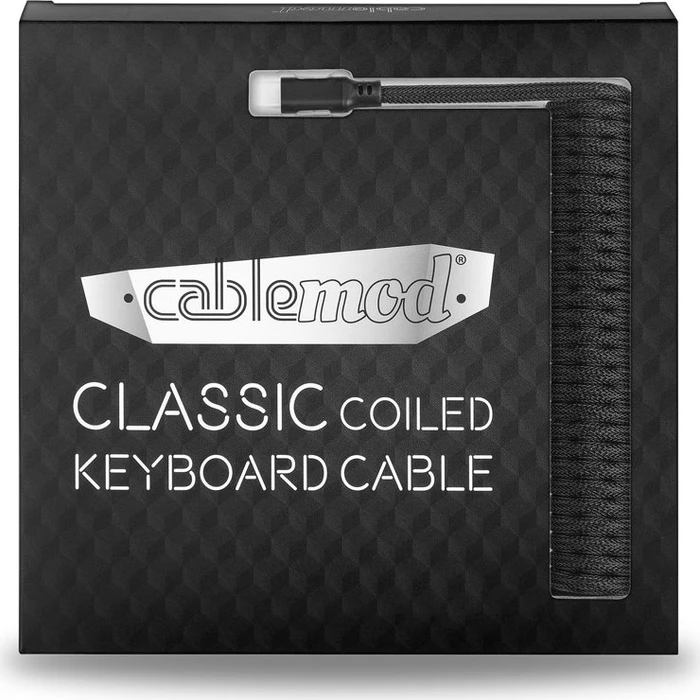 CableMod Classic Coiled Keyboard Cable USB Micro-B auf USB-A, Tastaturkabel (Spiral-Textilkabel), 1.5m, Midnight Black