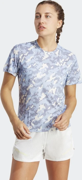 adidas Own The Run Camo Running Laufshirt kurzarm blue dawn (Damen)
