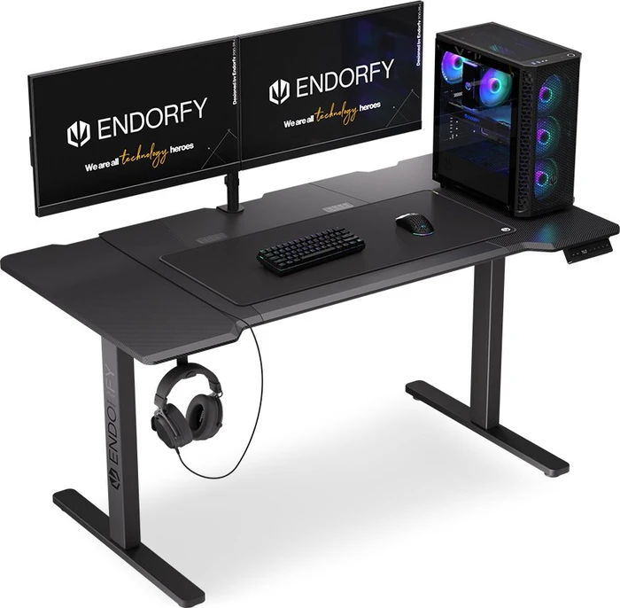 Endorfy Atlas L Electric elektrisch höhenverstellbarer Sitz-Steh-Schreibtisch 150x78cm Carbon/schwarz