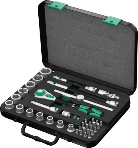 Wera 8100 SB 4 Zyklop Speed Bitset/Steckschlüsselsatz zöllig inkl. Koffer, 38-tlg.