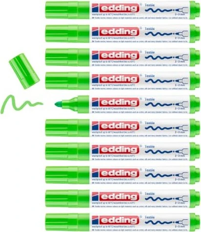 edding 4500 Textilmarker hellgrün, 10er-Pack