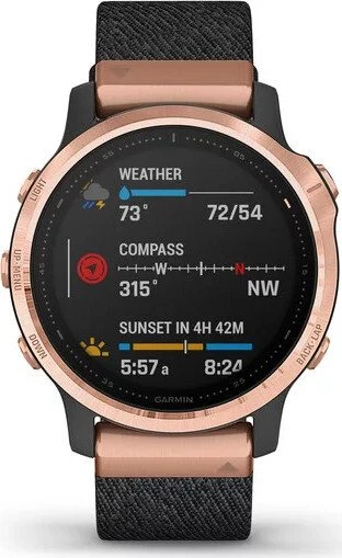 Garmin Fenix 6S Sapphire rosegold/heathered black nylon