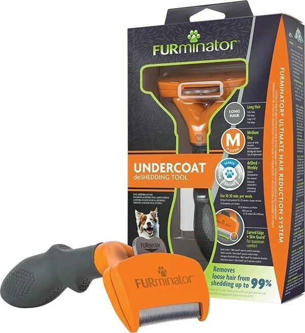 FURminator deShedding Tool für mittelgroße Hunde mit langem Fell, Version 2