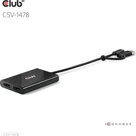 Club 3D USB-C 2x Displayport Videosplitter, USB-C 3.0 [Stecker] (CSV-1478)