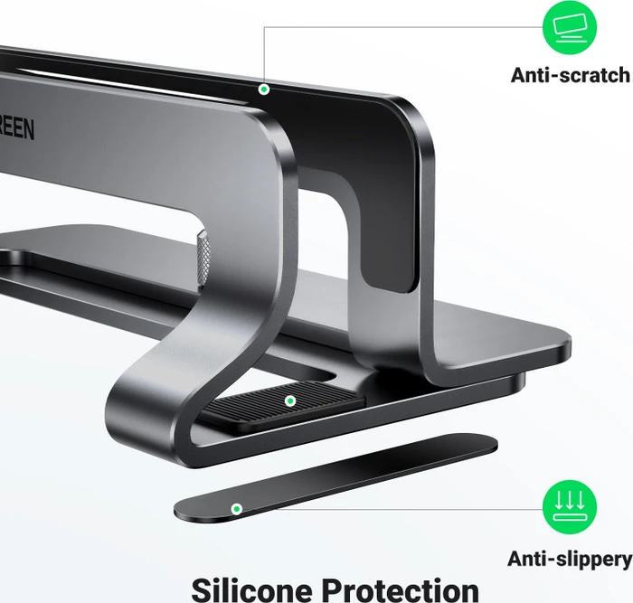 Ugreen Vertikaler Laptopständer, grau, verstellbar
