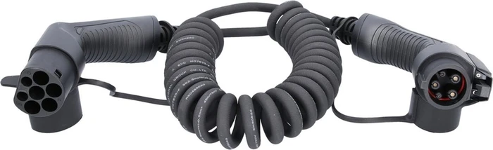 KS Tools efuturo Ladekabel spiral Typ 2 auf Typ 1, 3.7kW, 5m Spiralkabel