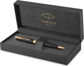 Parker Sonnet Matte Black Lacquer GT Kugelschreiber schwarz/gold trim, Geschenkbox