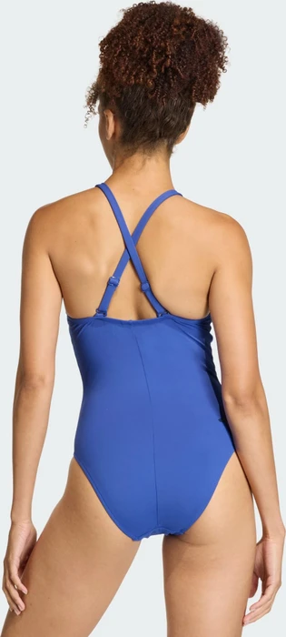 adidas 3-Streifen High Neck 2-Way Straps Peachsoft Badeanzug semi lucid blue (Damen)