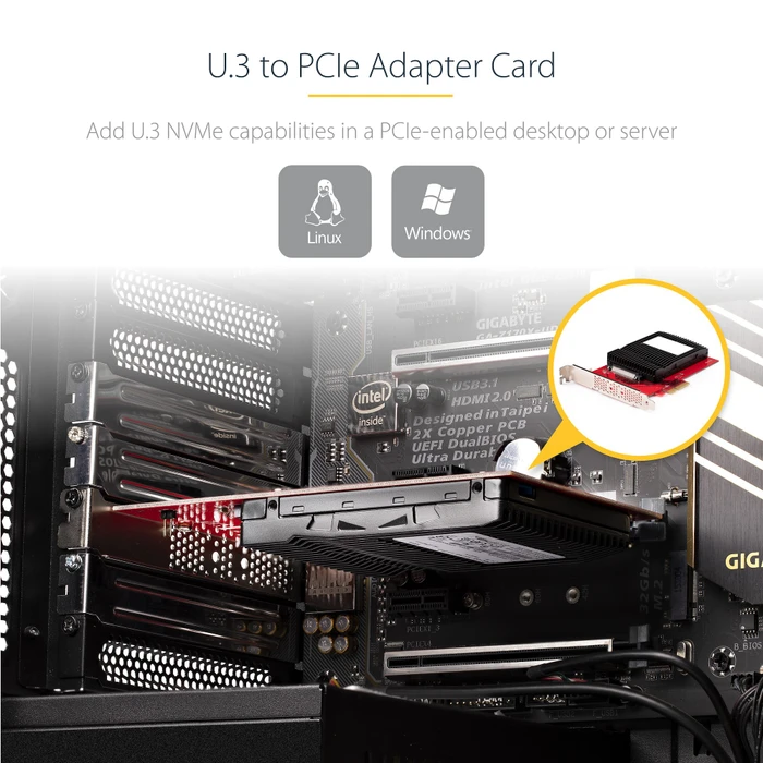 StarTech PCI Express Card > 1 x internal U.3 SFF-TA-1001 NVMe