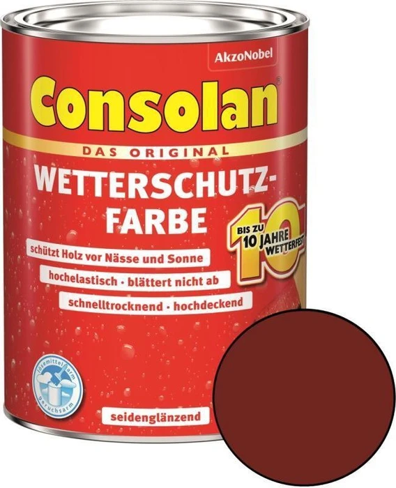 Consolan Wetterschutz-Farbe Außen Holzschutzmittel, 2.5l